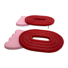 Pink & Red Polymer Clay Stud Earrings by Nina Perkins (Pompa Goods)