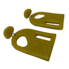 Green Polymer Clay Arch Earrings by Nina Perkins (Pompa Goods)