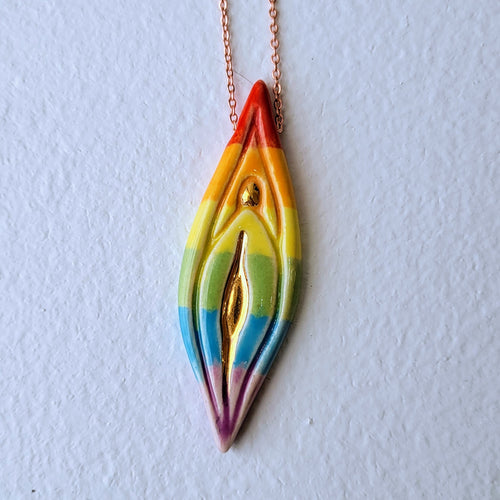 Yoni Necklace, Large-Rainbow by Amanda Schram