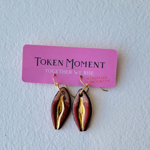 Yoni Earrings, Small Pink/Red by Amanda Schram
