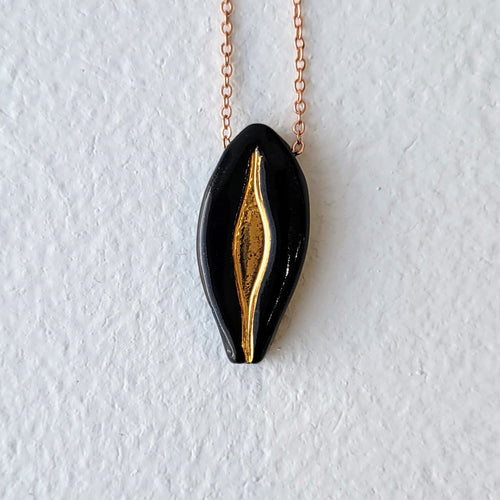 Yoni Necklace, Small Black by Amanda Schram