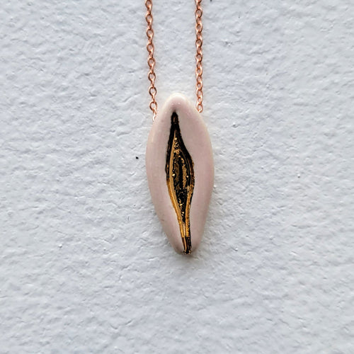 Yoni Necklace, Small Dusty Rose by Amanda Schram