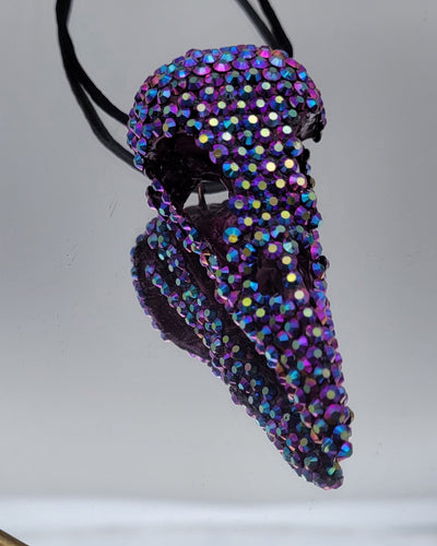 Purple Crystal Crow pendant by WCK Designs