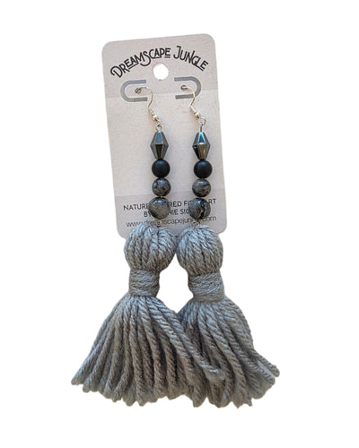Tassel and Gemstone Earrings by Sophie Sigel