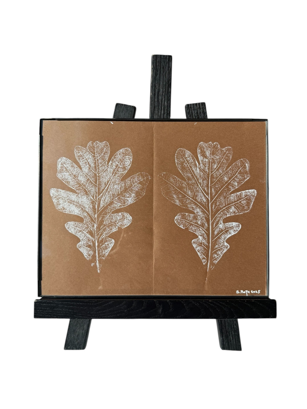 White Oak Leaf Mirror Monoprint by Spencer Roth