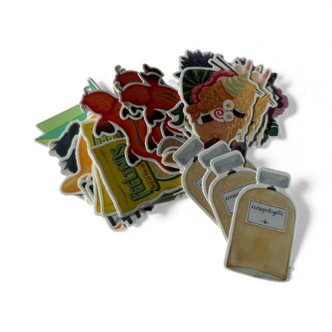 Vinyl stickers by Megan Riley