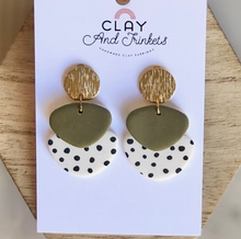 Quinn Dangle/Dotted- Khaki Earrings by Clay and Trinkets