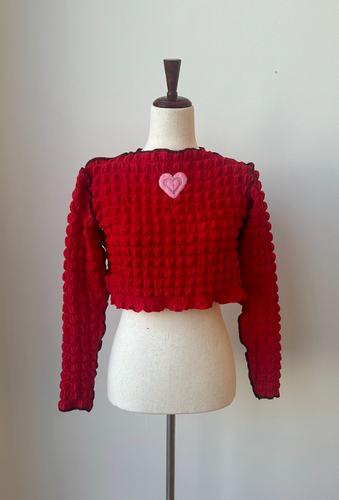 Red bubble crop by Esther Edna Clothing